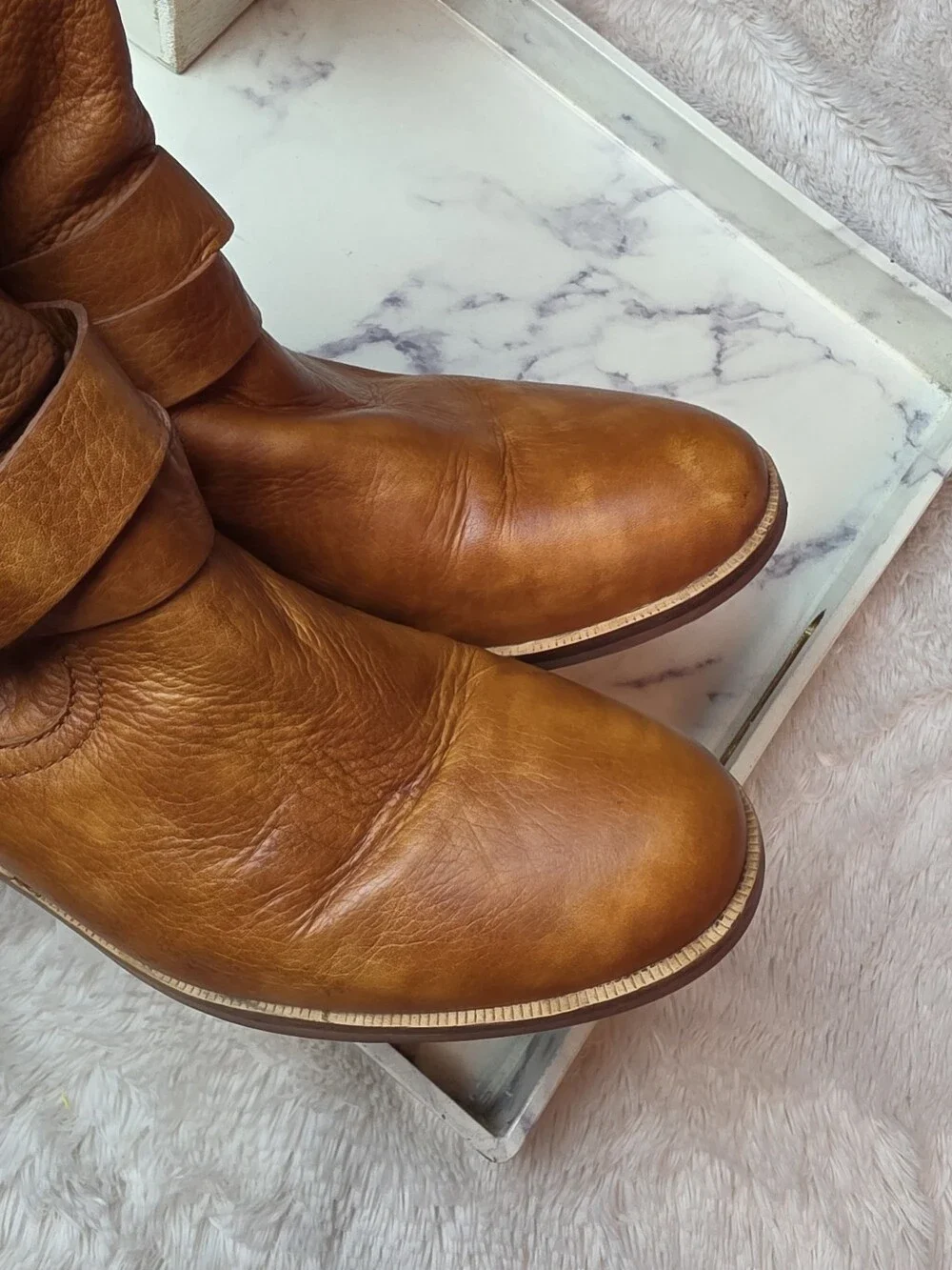 UGG Elora Brown Leather Ankle Boots Size 8.5 Western Boho Festival